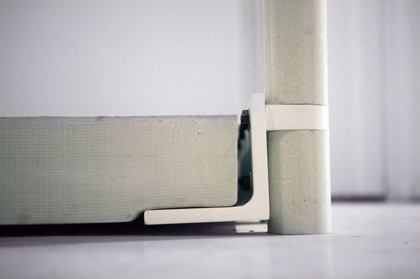 structural detail of FRP deck and stud with connecting bracket, FRP House designed by Atelier FCJZ, Bejing