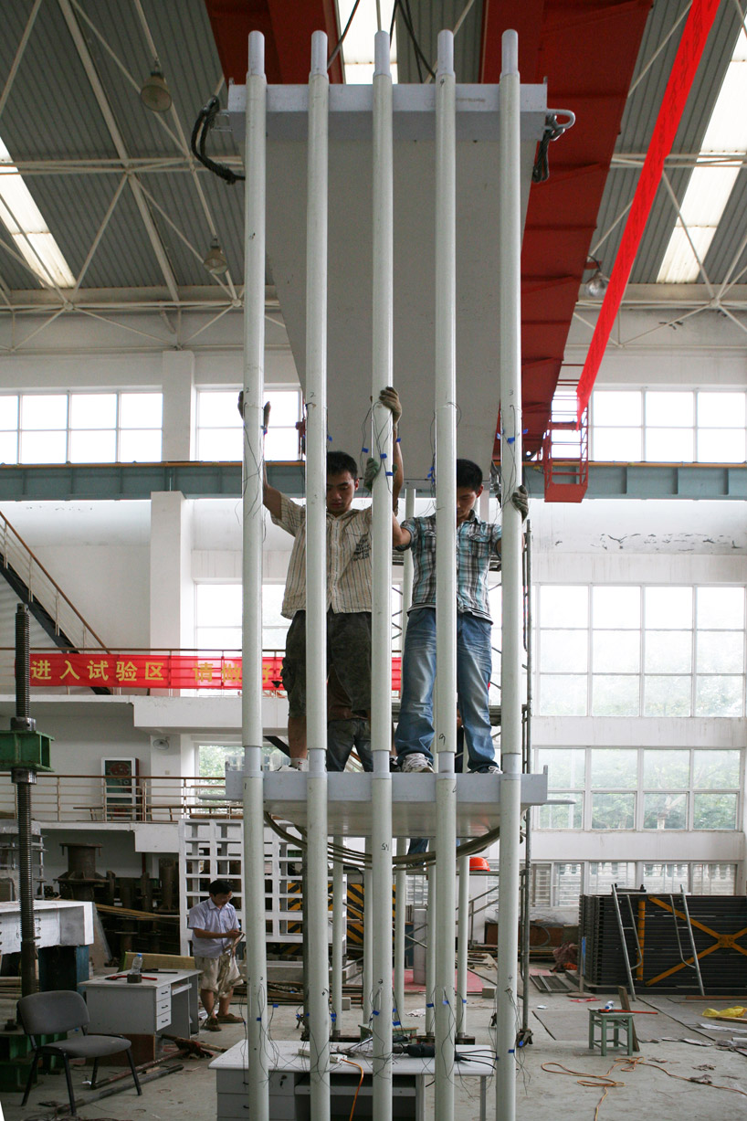 construction of 2-story mockup for FRP House, designed by Atelier FCJZ, Bejing