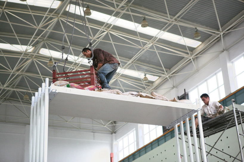 construction of 2-story mockup for FRP House, designed by Atelier FCJZ, Bejing