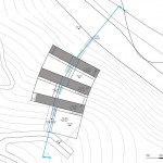 plan view of FRP House, designed by Atelier FCJZ, Bejing, showing ground contours